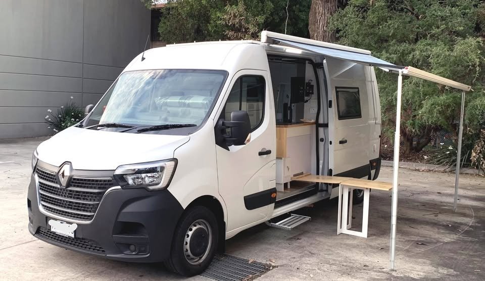 Clyde Zhang Facebook ad: 2024 Renault Master custom built off-grid design campervan…