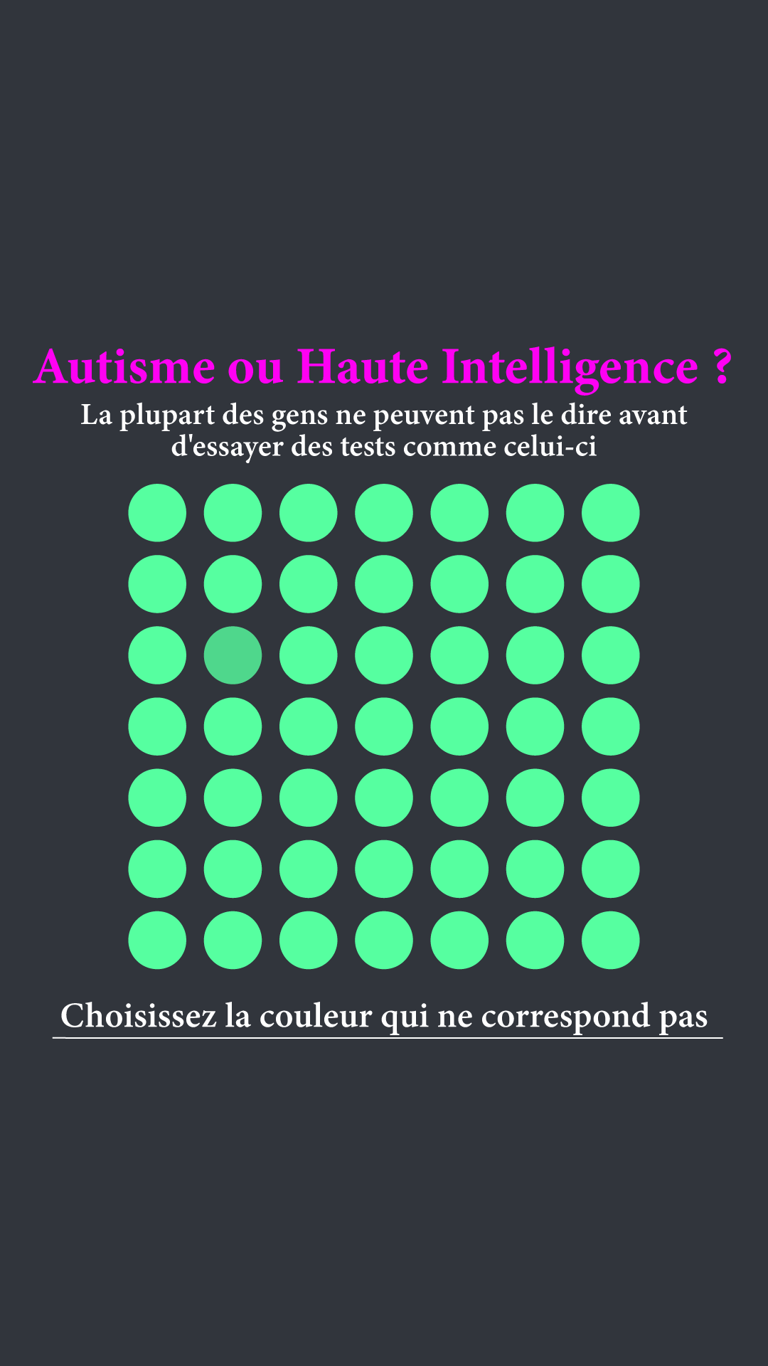 International IQ test Facebook ad
