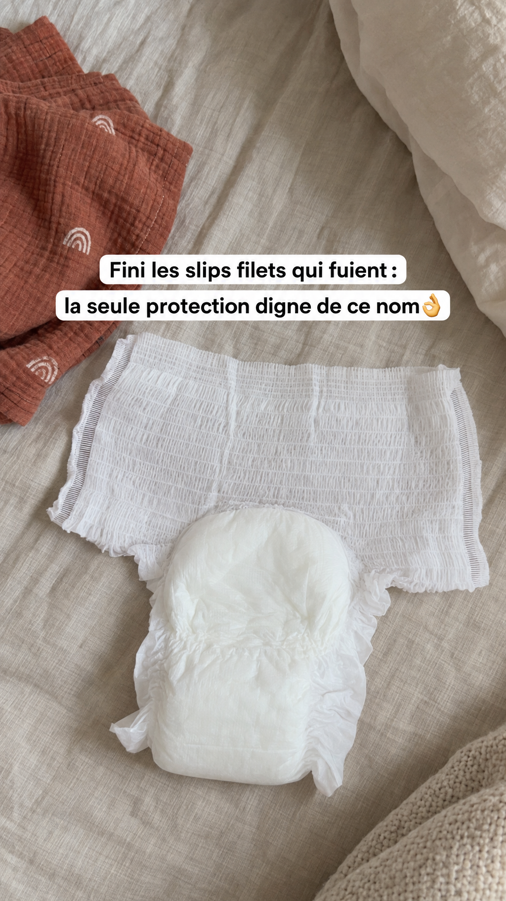 Stéphanie Brevet Facebook ad: Culottes post-accouchement