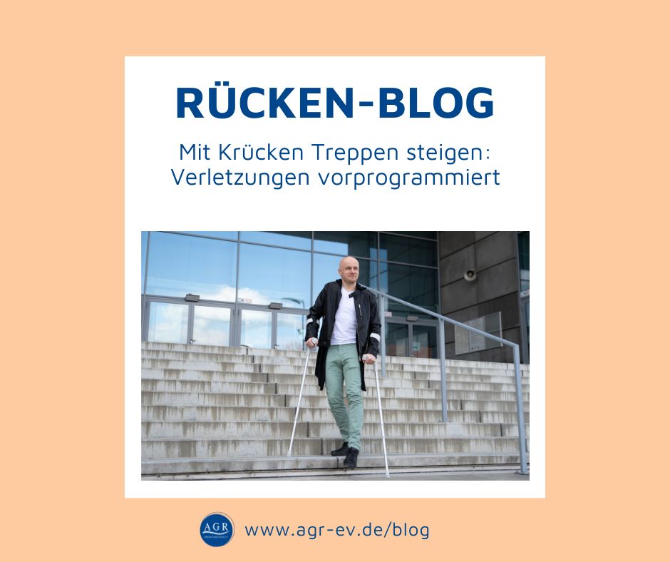 Aktion Gesunder Rücken (AGR) e.V. Facebook ad: Wer schon einmal auf Krücken angewiesen war, weiß…