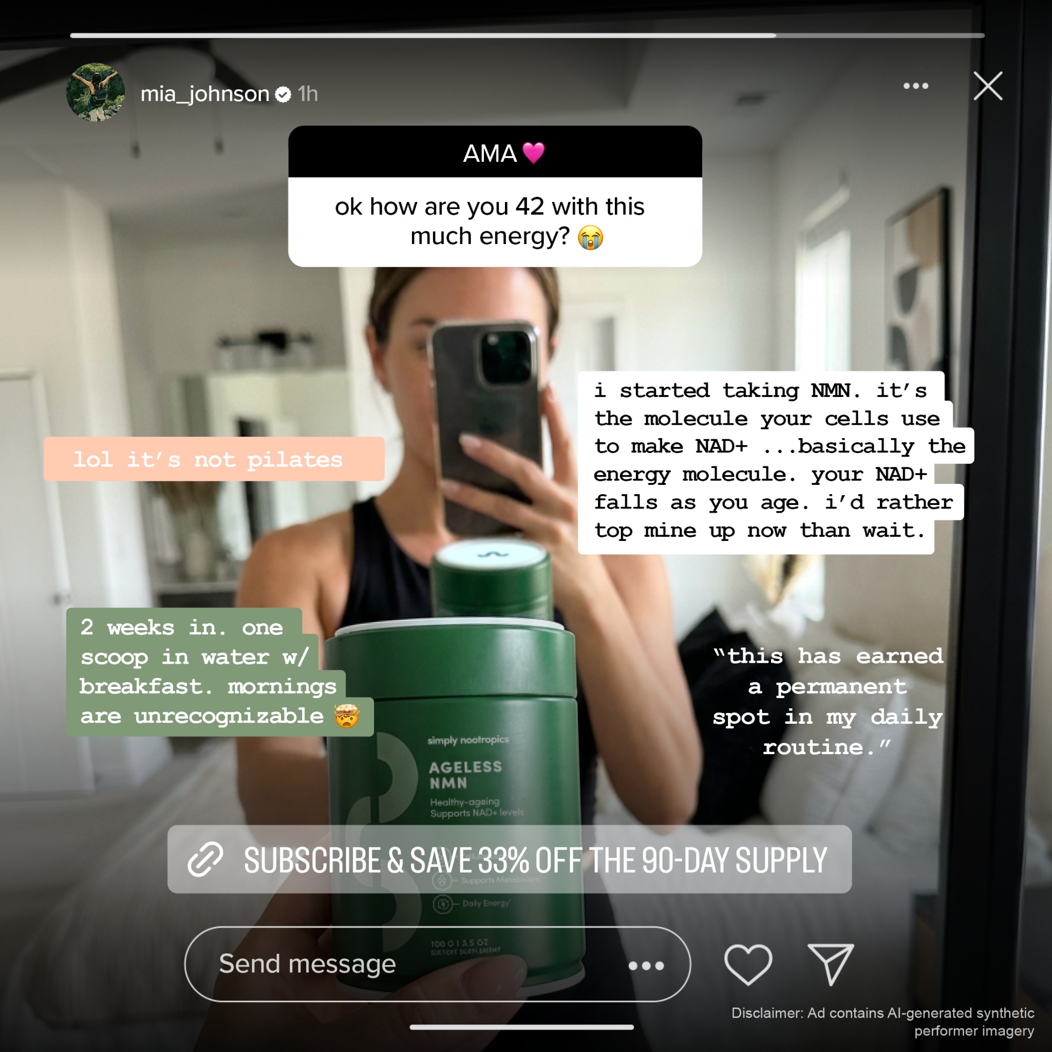 Simply Nootropics Facebook ad