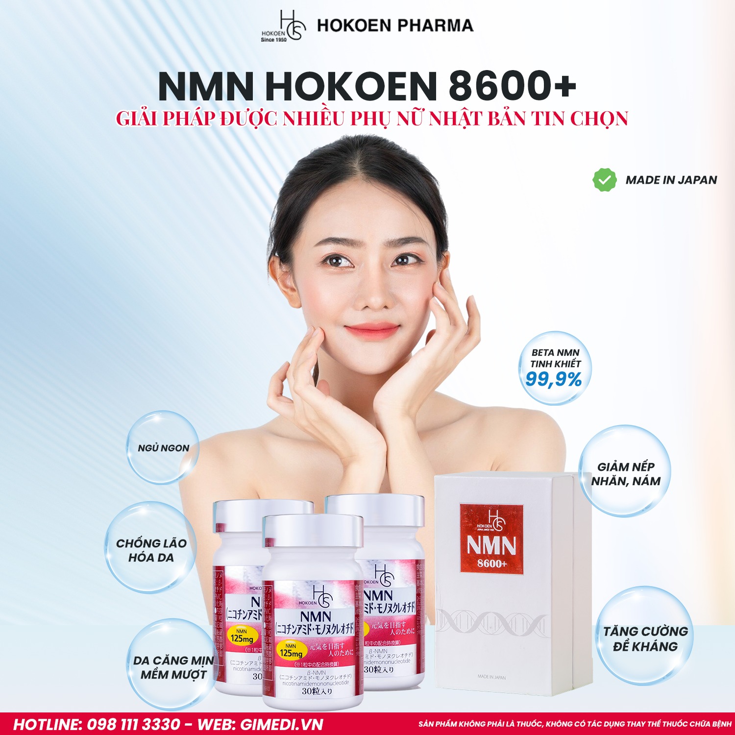 Gimedi Health and Beauty Facebook ad: NMN HOKOEN, BÍ QUYẾT ĐÁNH THỨC THANH XUÂN…