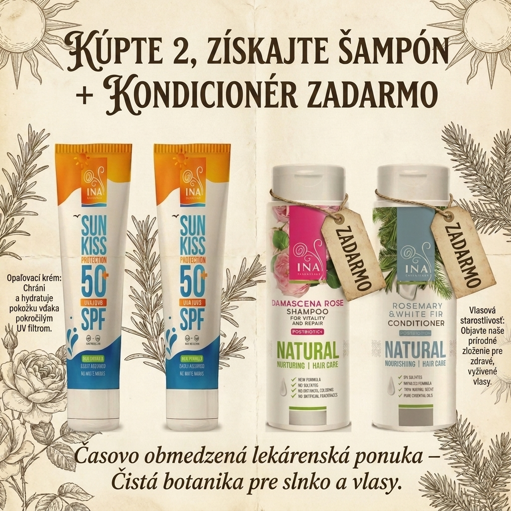 InaEssentials.SK - Prírodná a Organická Kozmetika Facebook ad: Kúp 2 SPF 50+ a šampón s kondicionérom máš zdarma