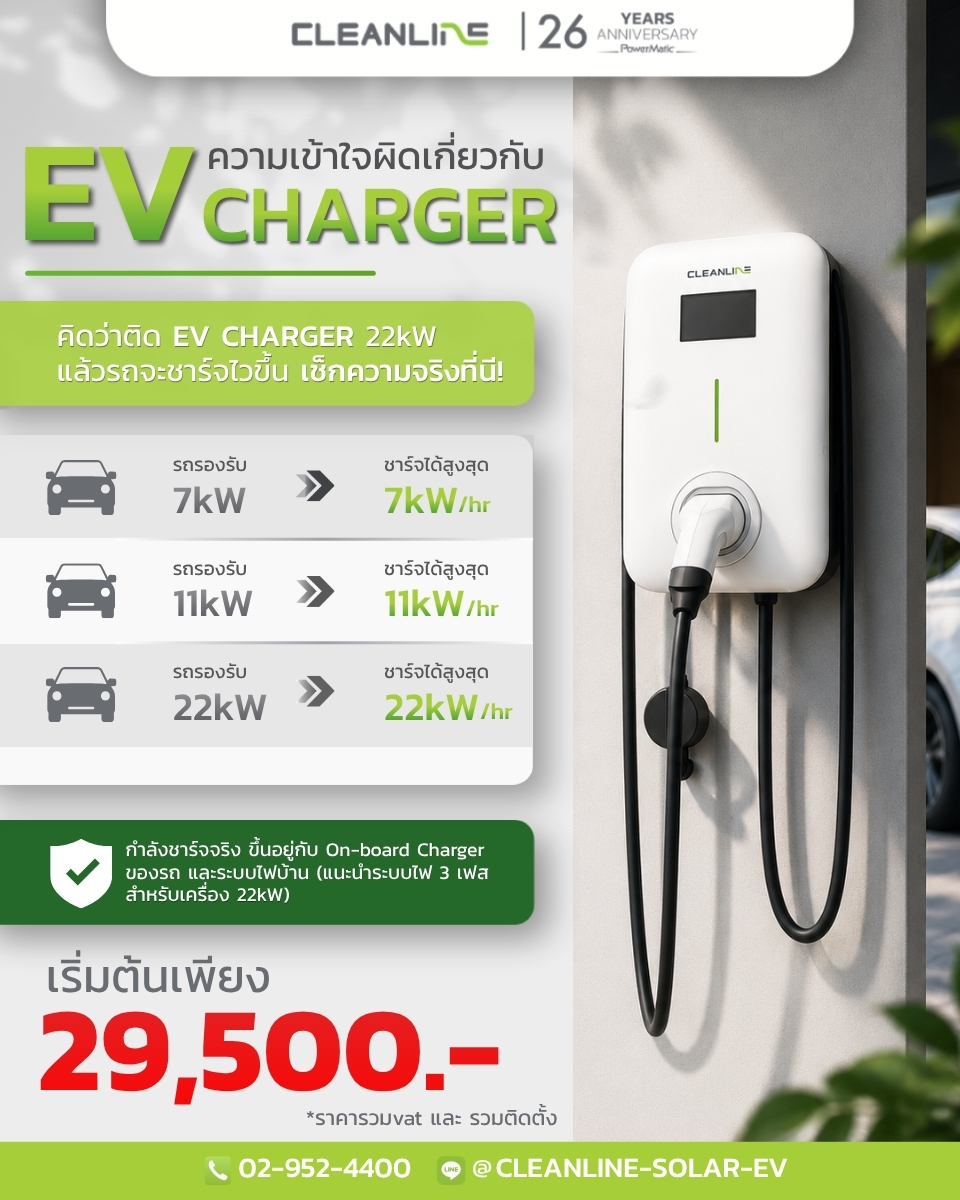 เครื่องชาร์จรถไฟฟ้า Cleanline EV Charger Facebook ad