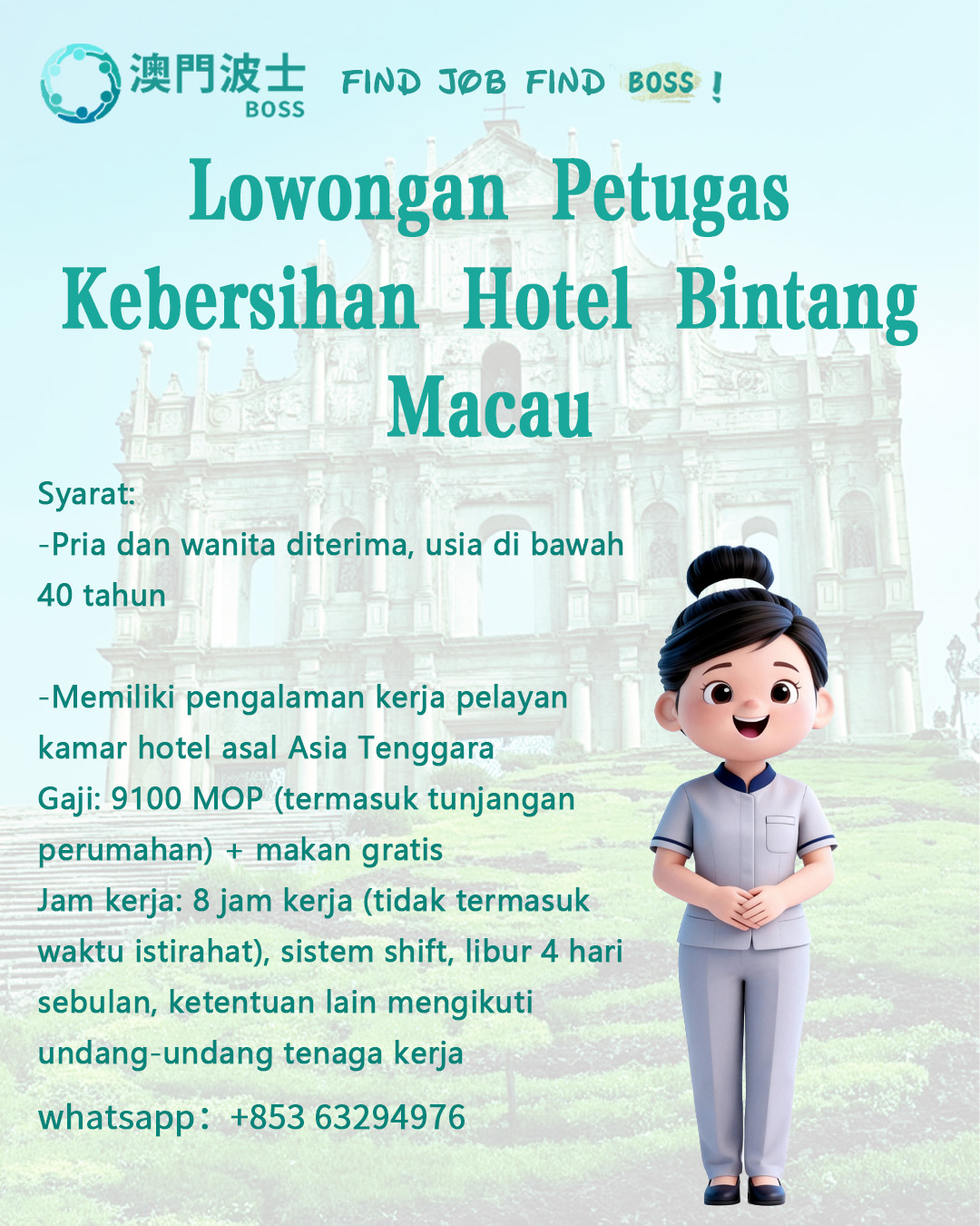 BOSS HR-Kesempatan Kerja Makau Facebook ad