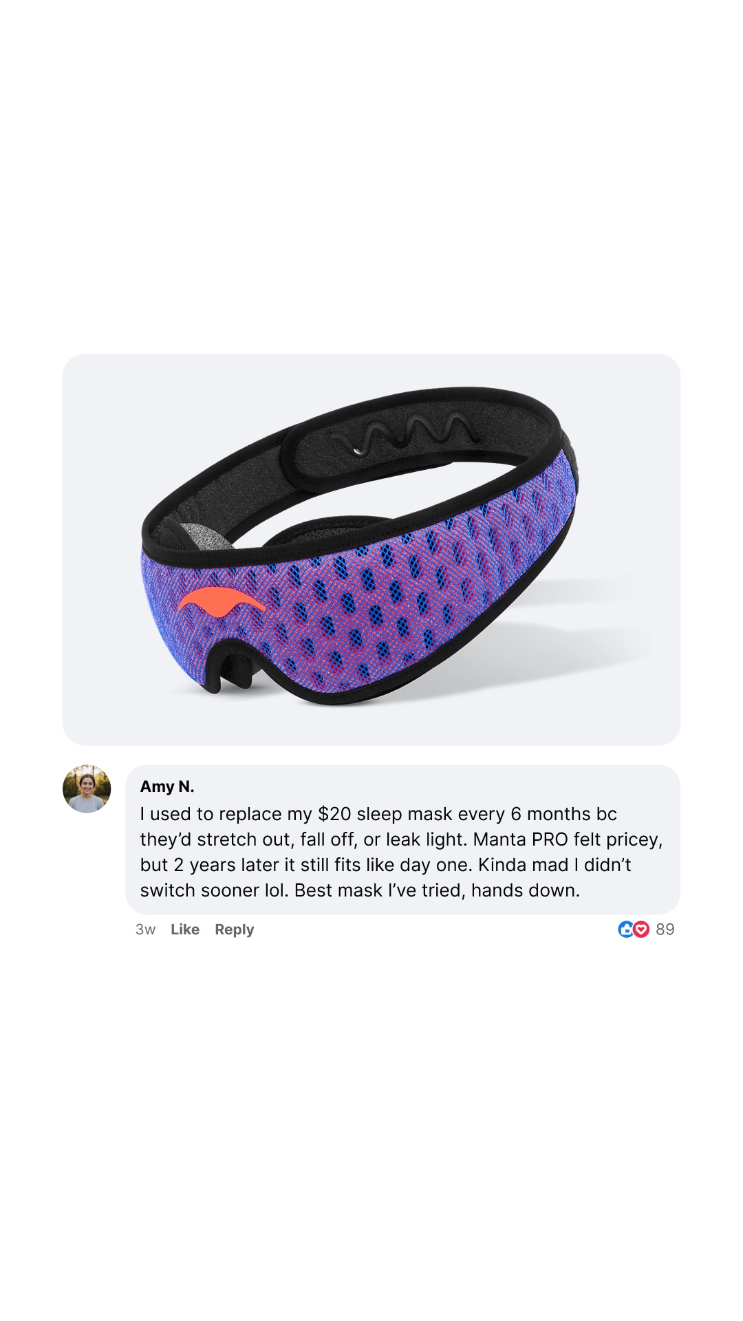 Manta Sleep Facebook ad
