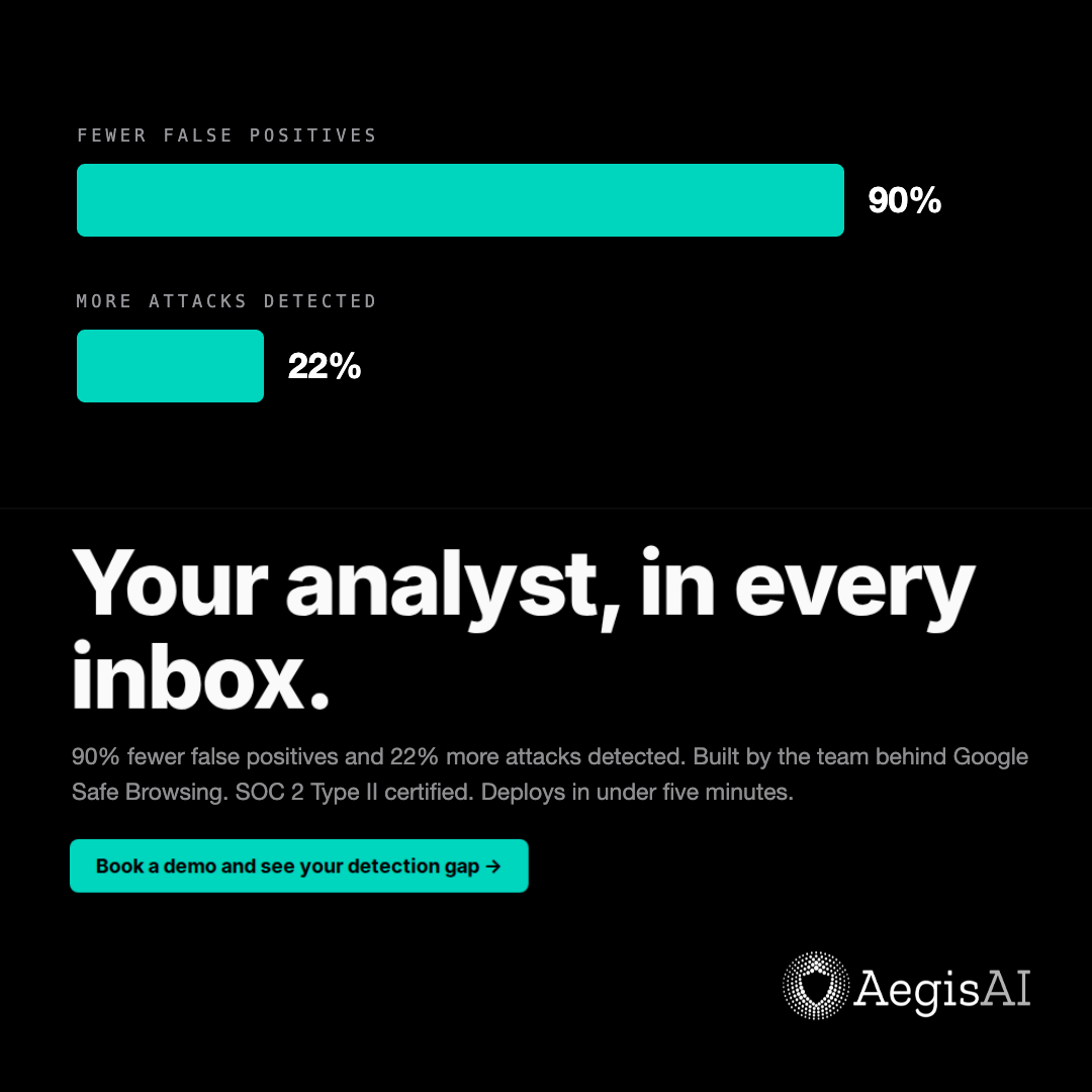 Aegis AI Security Facebook ad: Book a demo and see your detection gap