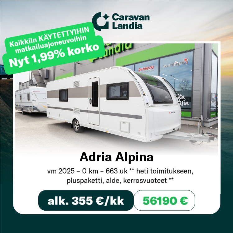 Caravanlandia Oy Facebook ad: Aina kilpailukykyinen korko