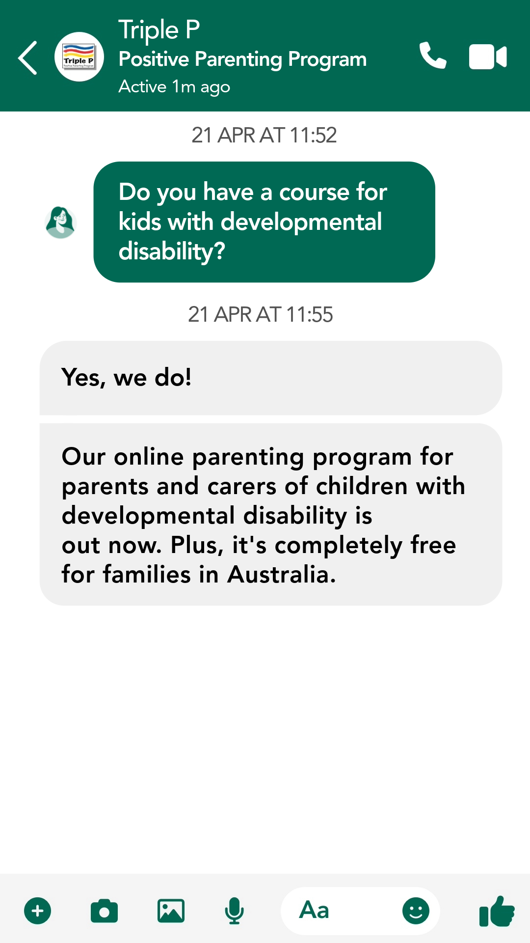 Triple P - Positive Parenting Program Facebook ad