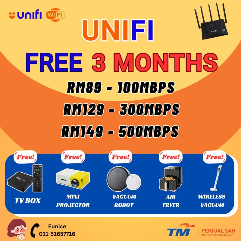 TM UNIFI - Eunice Facebook ad: UNIFI FREE 3 MONTHS +GIFT