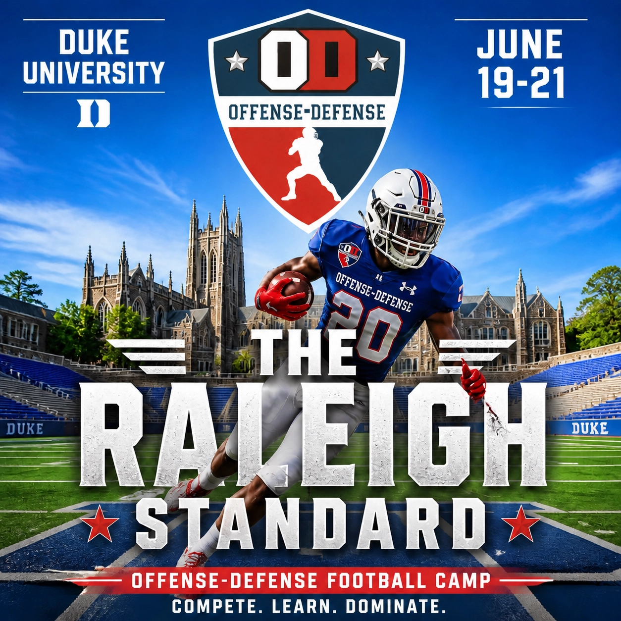 Offense-Defense Football Camps Facebook ad: DUKE IS CALLING.