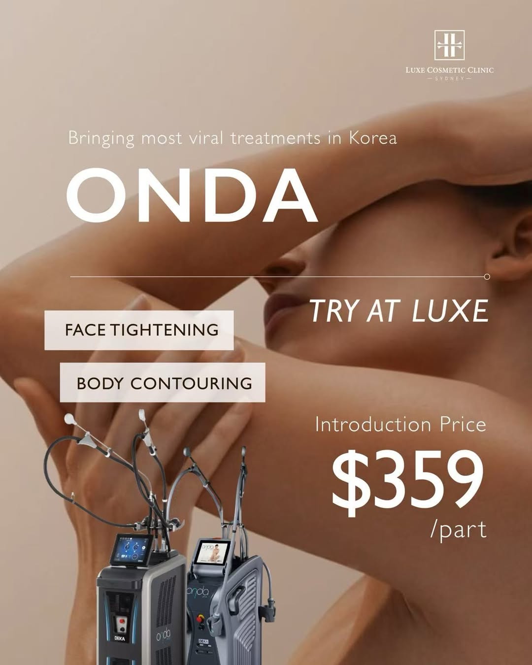 LUXE Cosmetic Clinic Facebook ad from May 17, 2026