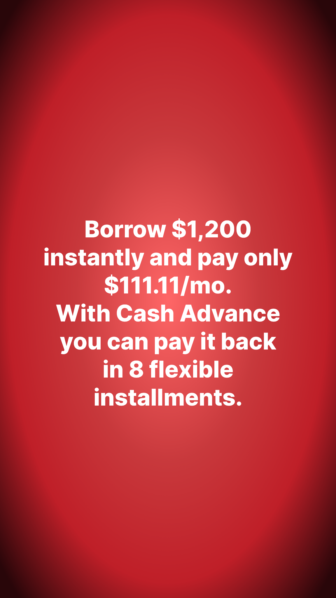 Instant Cash Advance Facebook ad