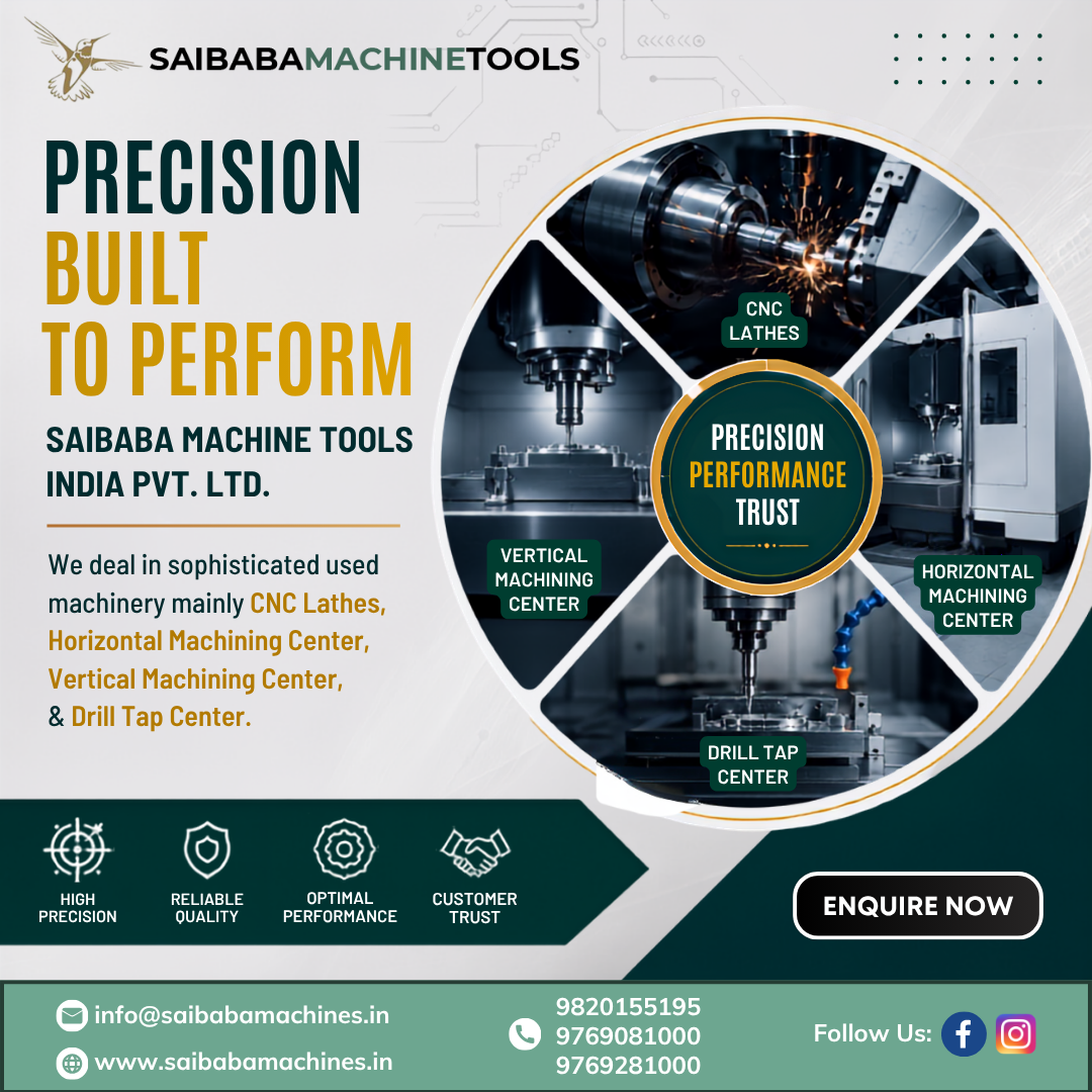 saibabamachinetools Facebook ad: PRECISION MACHINES. TRUSTED QUALITY.