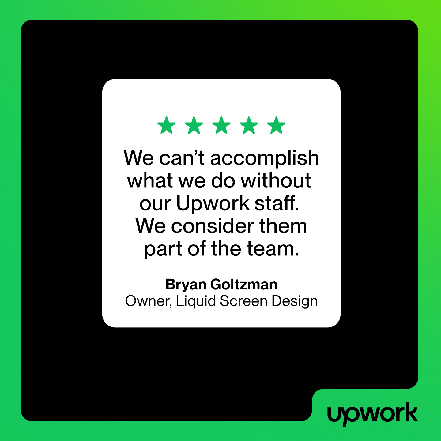 Upwork Facebook ad: Strategists ready to start today