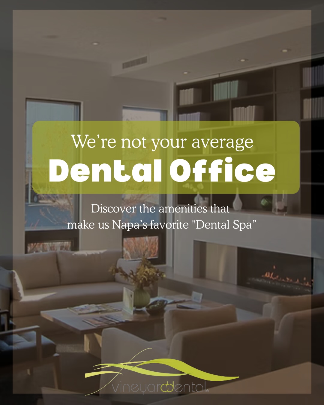 Vineyard Dental Spa Facebook ad: Most people think of the dentist as a…