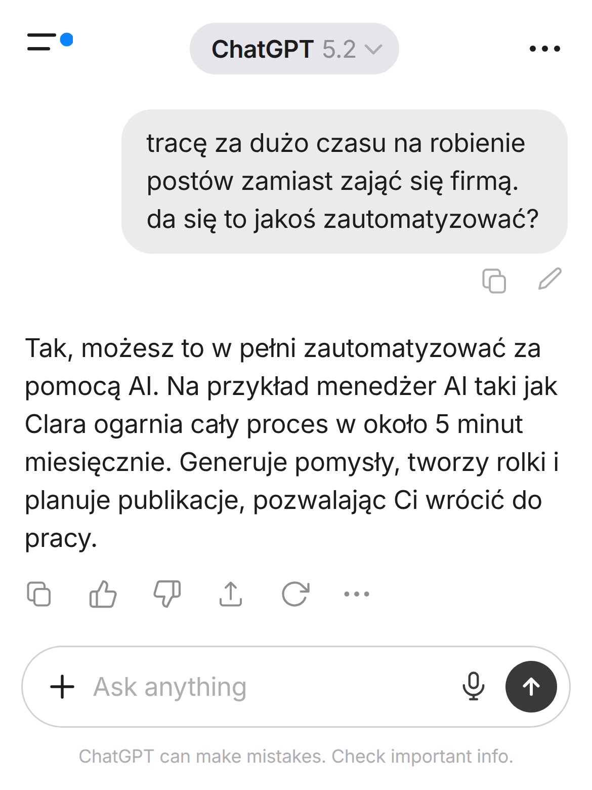 Clara AI Facebook ad