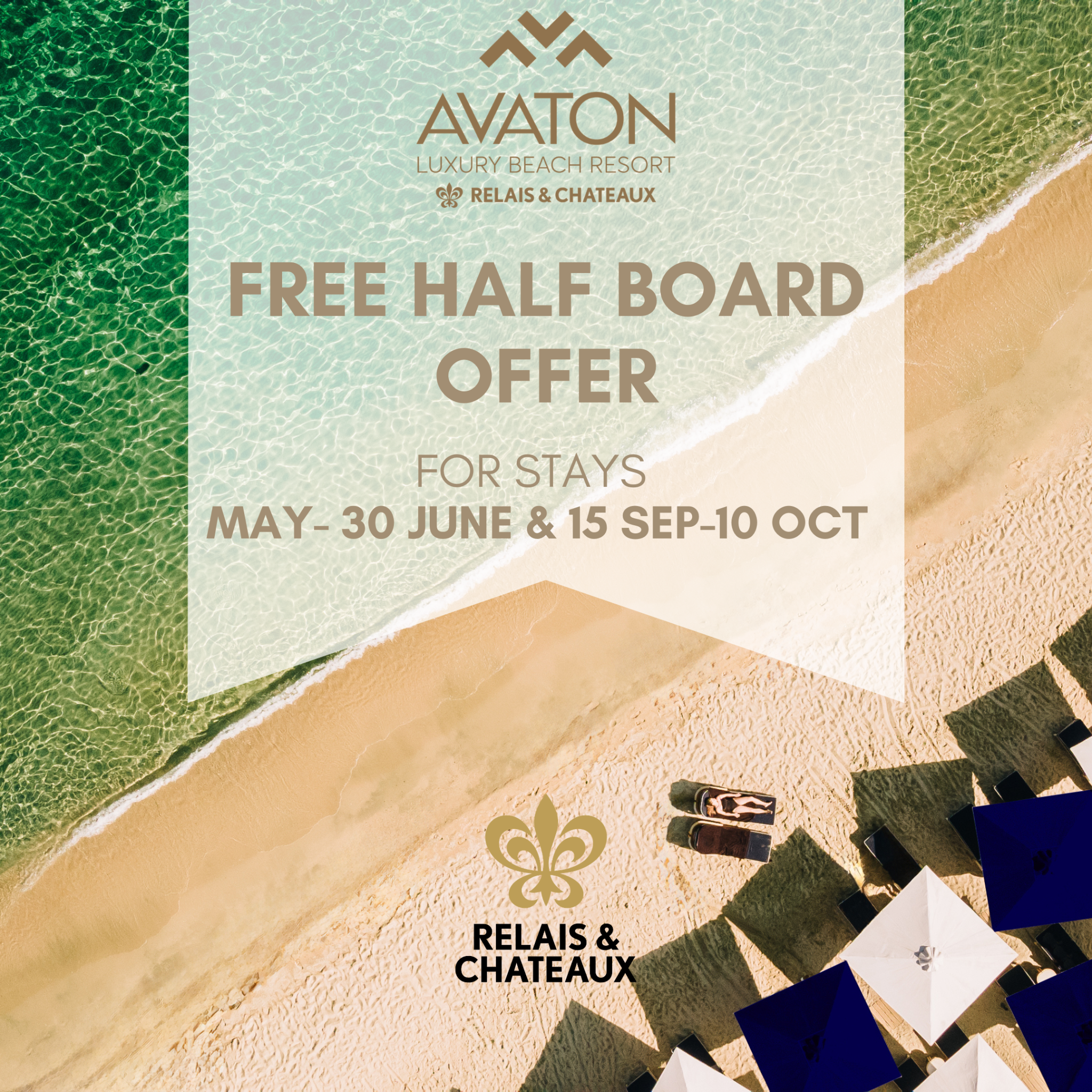 Avaton Luxury Beach Resort - Relais & Châteaux Facebook ad: Benefit from our exclusive special offer!
