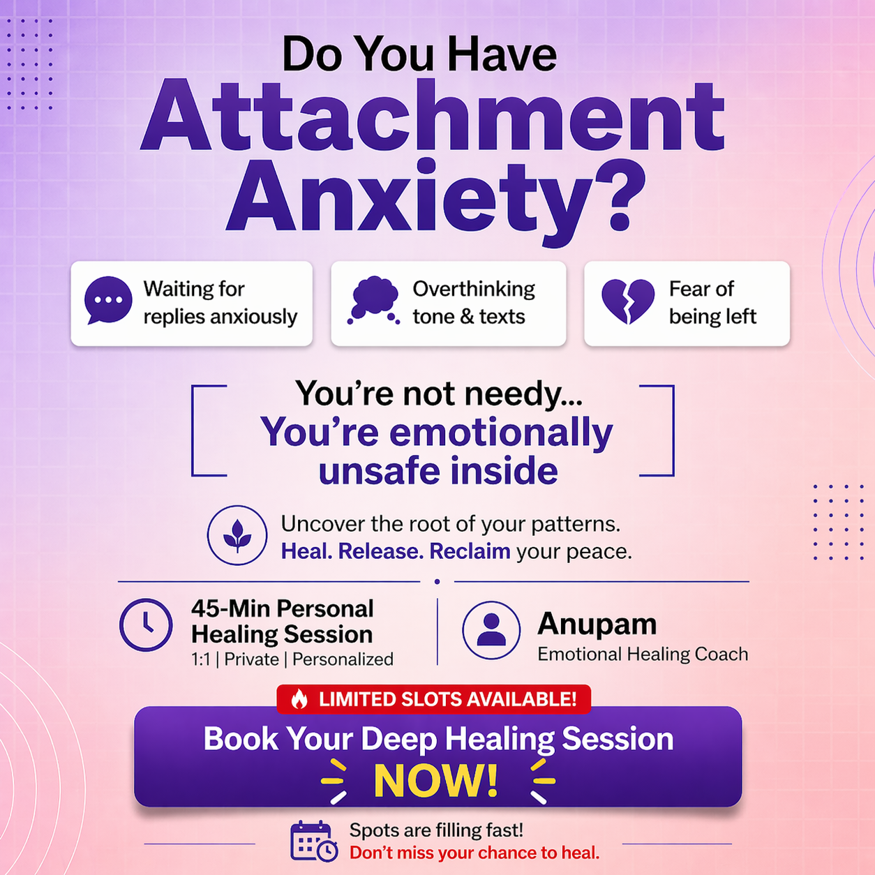 Heal With Anupam Facebook ad: Fix Your Attachment Anxiety