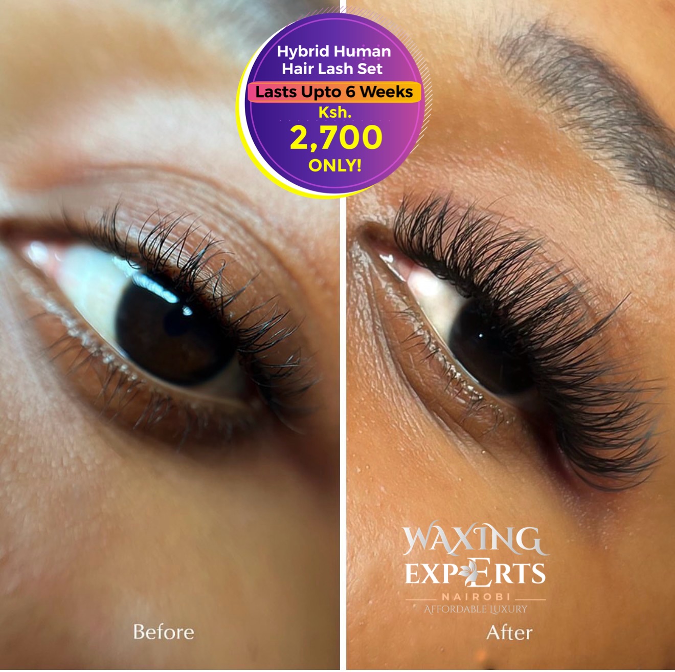 Waxing Experts Nairobi Facebook ad: Individual Human Hair Lashes, Ksh 2,700 Only at…