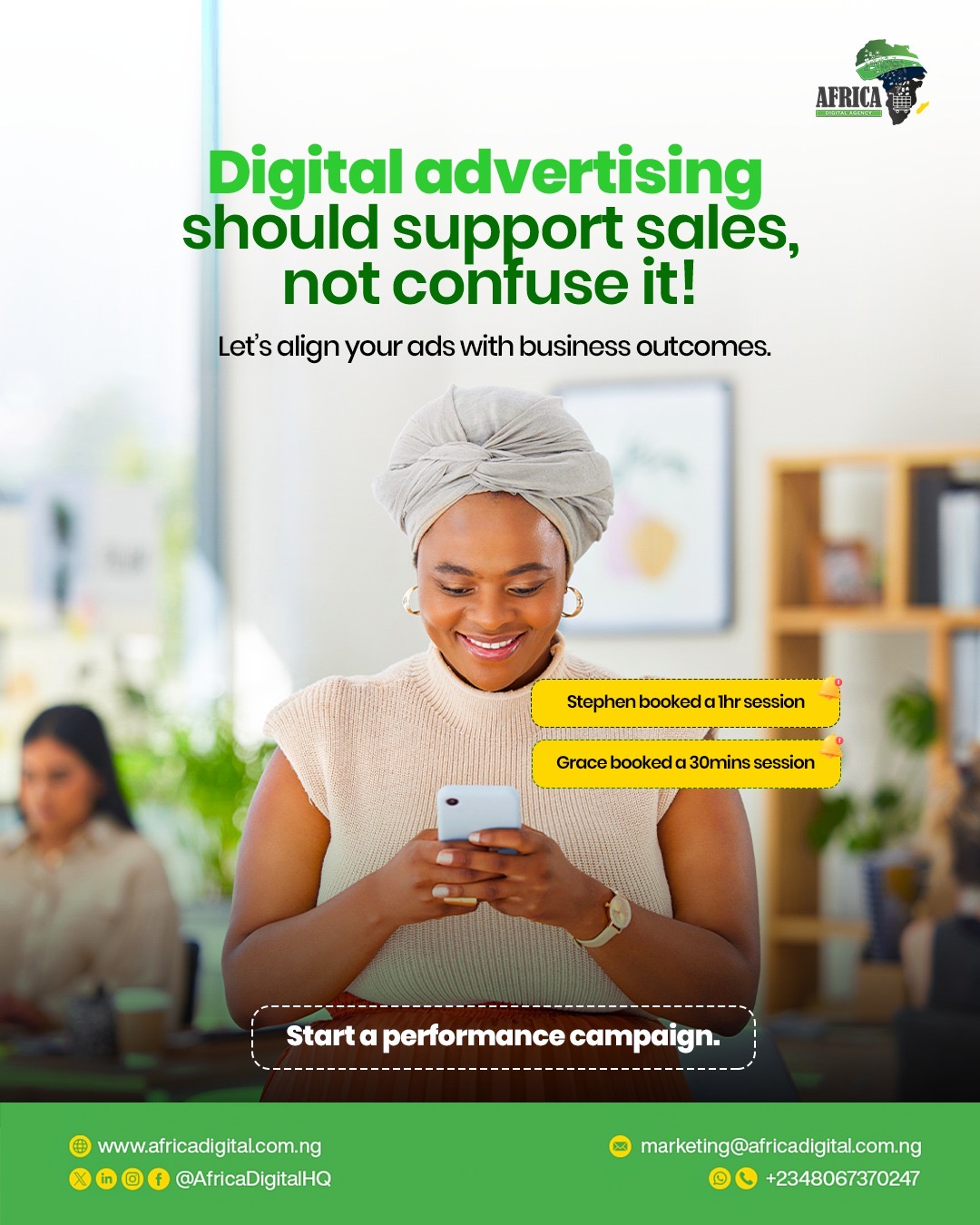 Africa Digital Agency Facebook ad: Contact Africa Digital Agency - Digital Marketing in Lagos