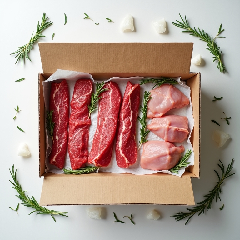 Consumer Insights Now Facebook ad: Meat Delivery Subscription Box Deals.