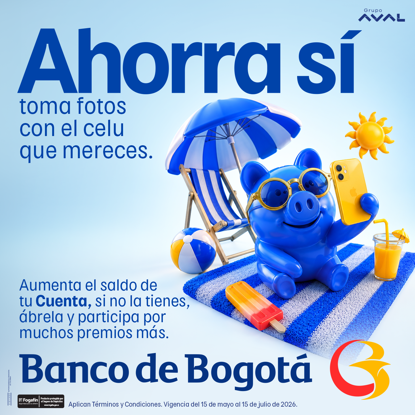 Banco de Bogotá Facebook ad: Ahorra sí vas a estrenar celu