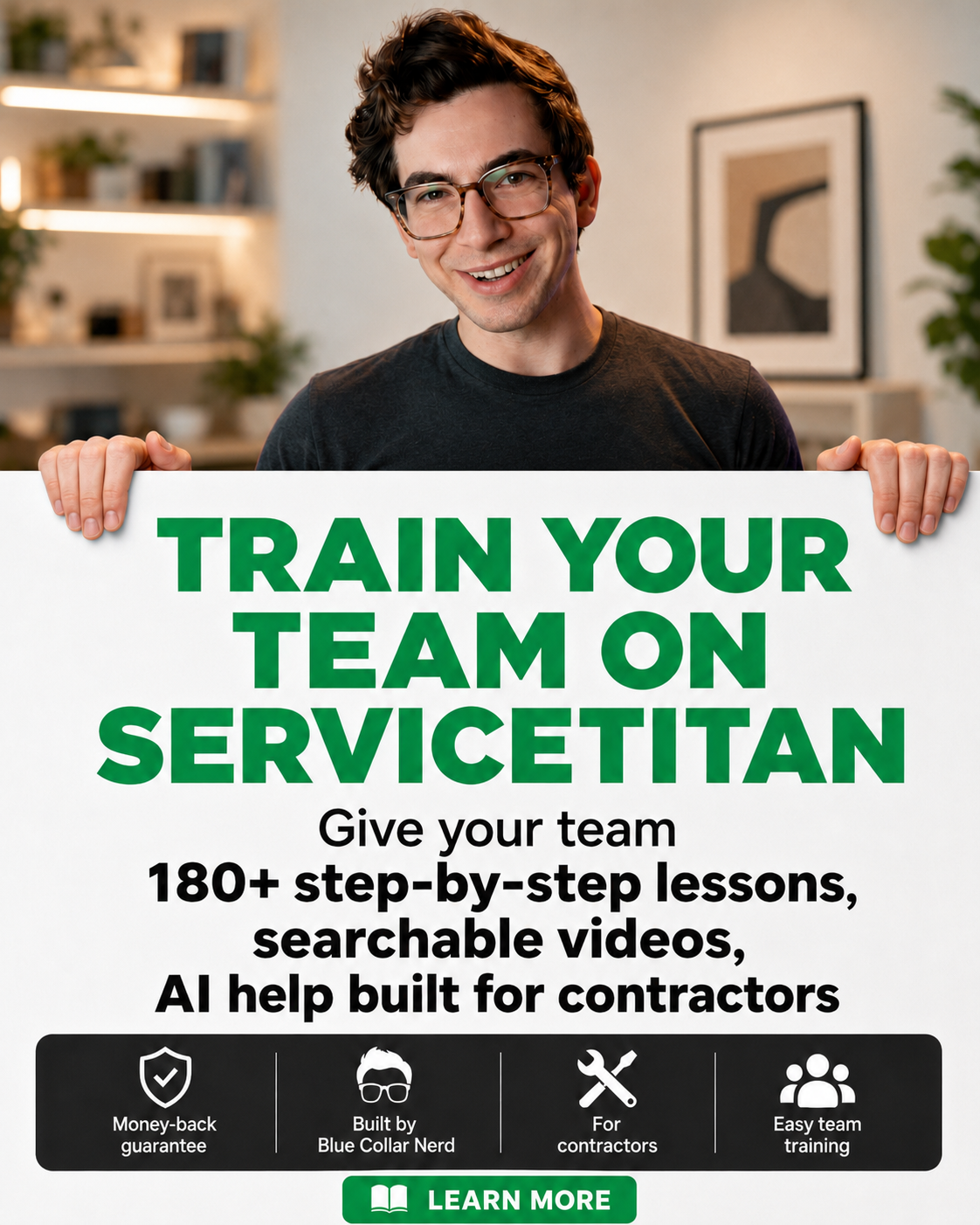 Blue Collar Nerd Facebook ad: Train Your Team on ServiceTitan