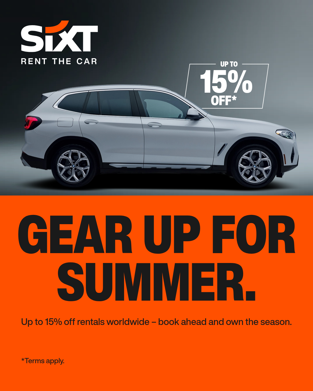 Sixt Facebook ad: Elevate your car rental experience.