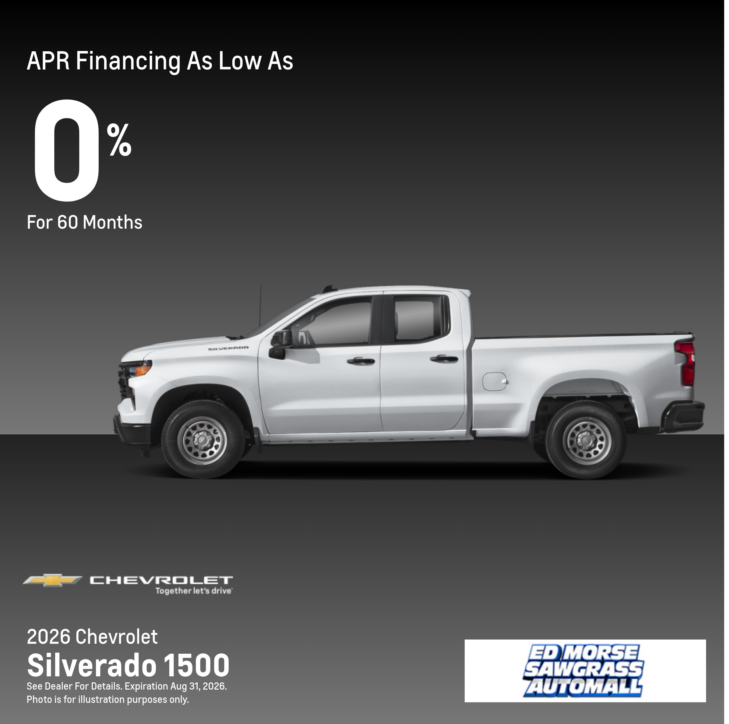 Ed Morse Sawgrass Auto Mall Facebook ad from Aug 10, 2026
