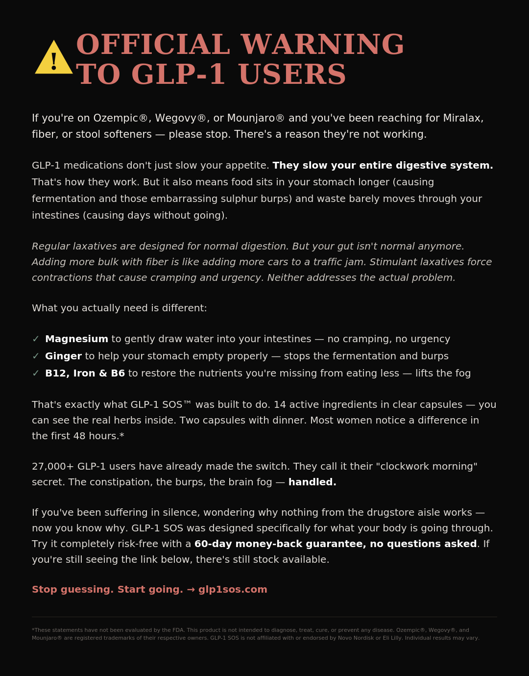 GLP-1 SOS Supplements Facebook ad
