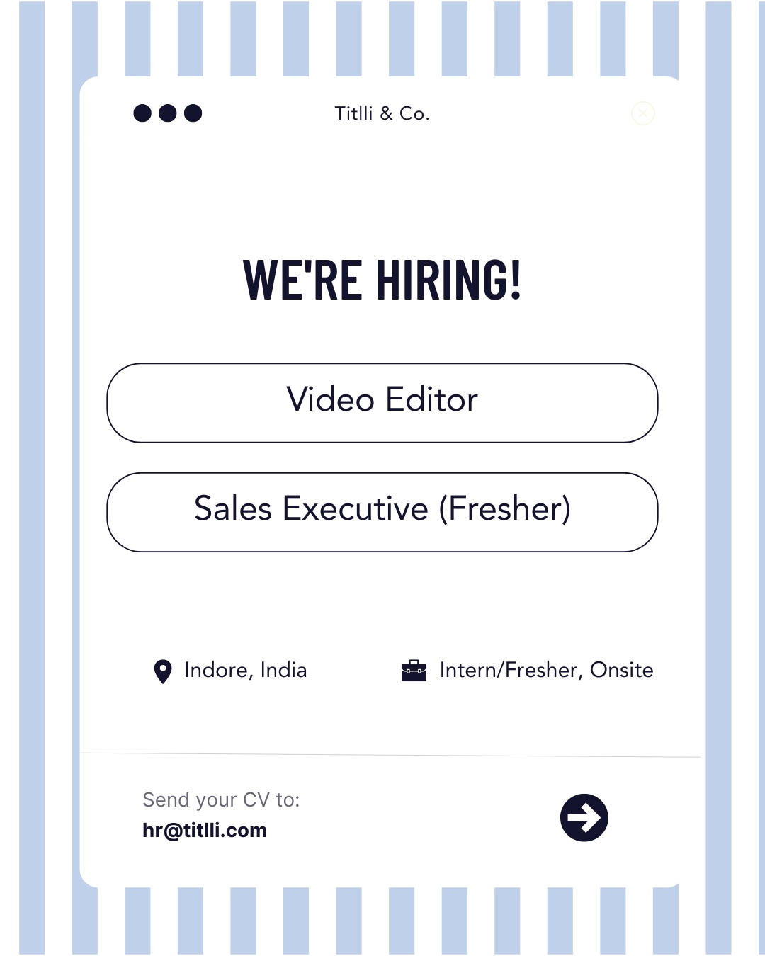 Titlli Facebook ad: WE ARE HIRING!
