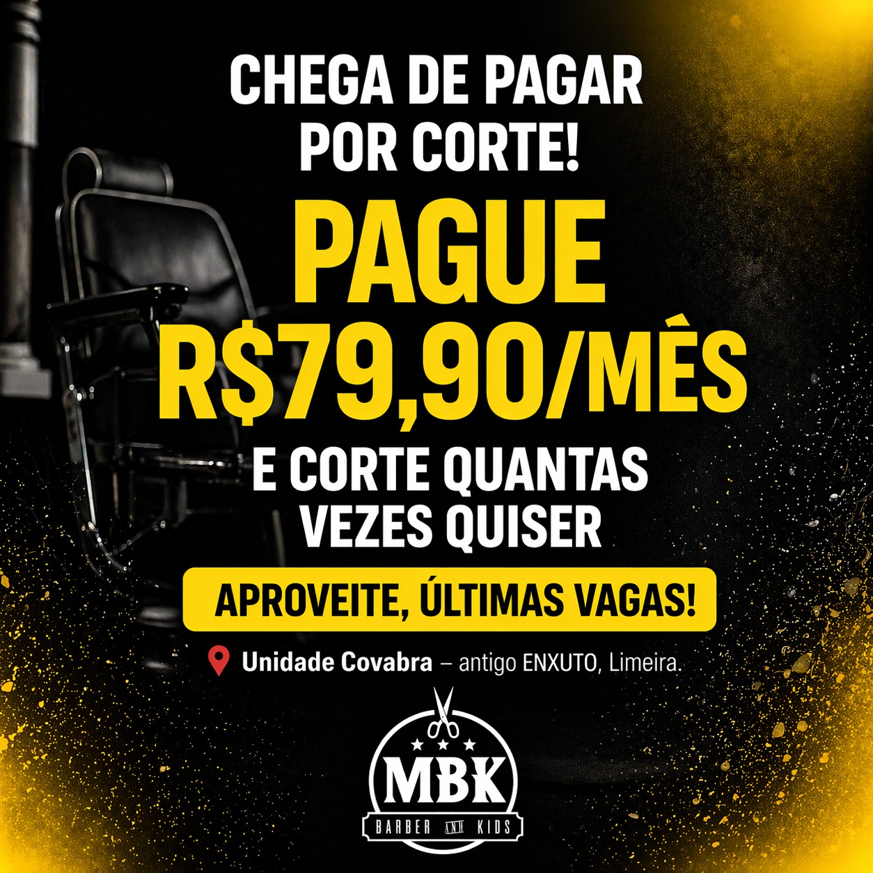 MBK Covabra Limeira Facebook ad: Tired of spending too much on haircuts every…