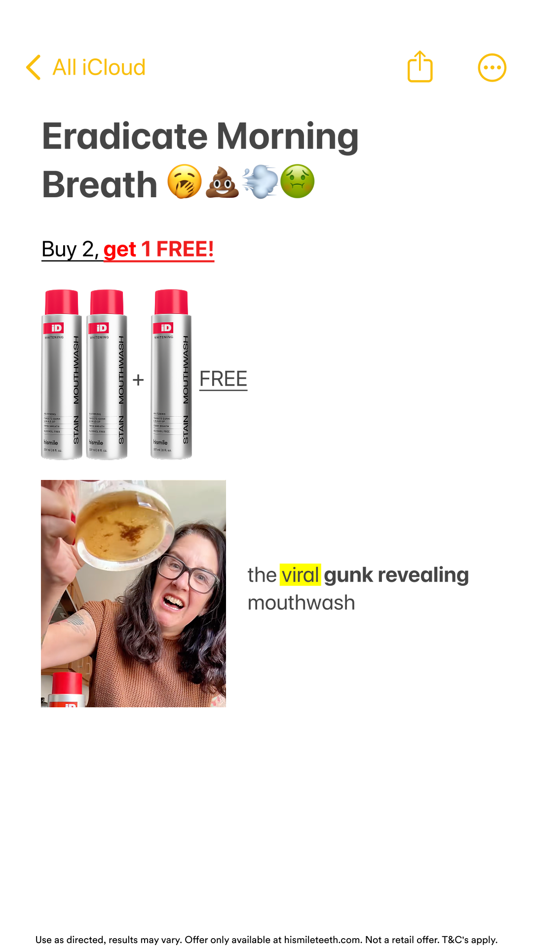 Hismile Facebook ad