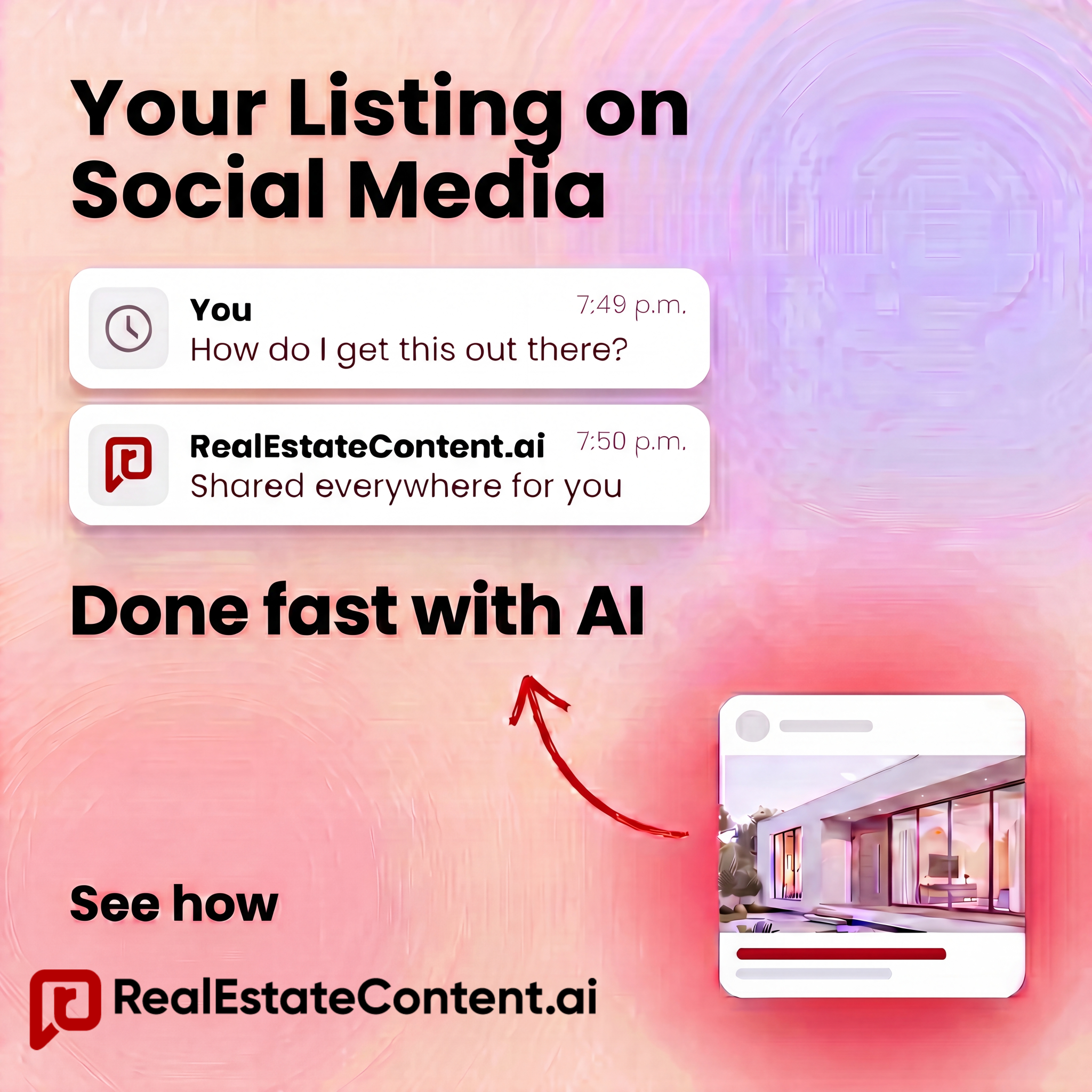 RealEstateContent.ai Facebook ad