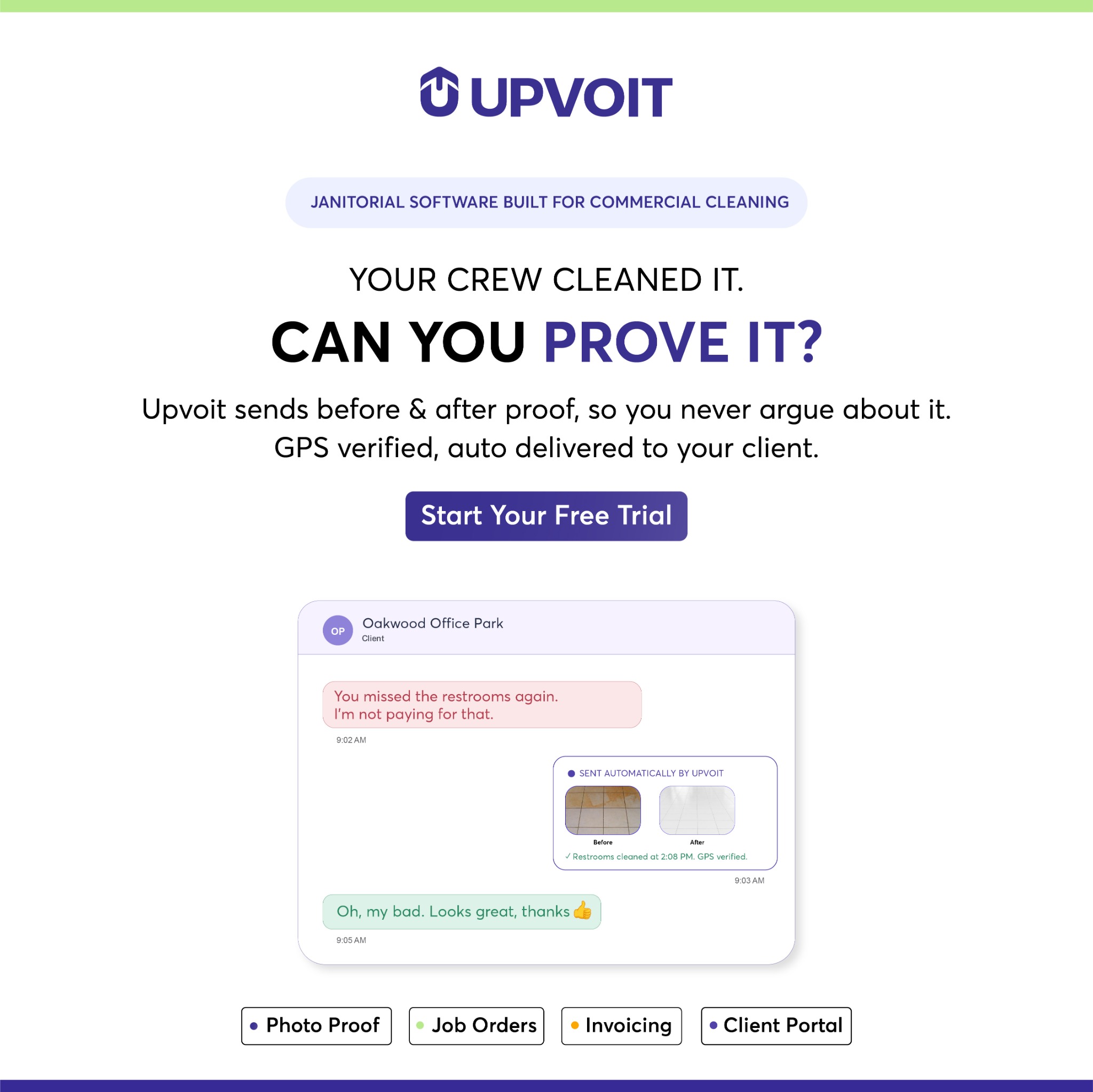 Upvoit Facebook ad: One Platform Control