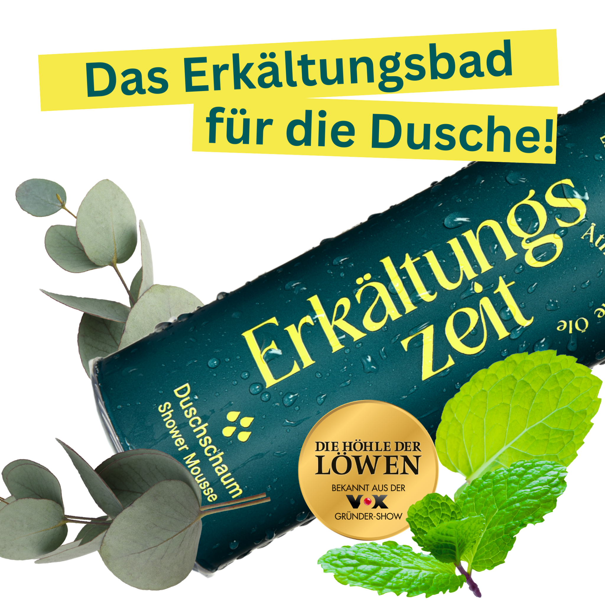 MeDusch Duschschäume Facebook ad: KEINE BADEWANNE UND ERKÄLTET ODER ALLERGIE?