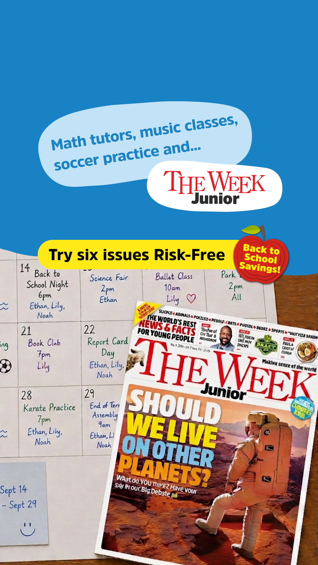 The Week Junior US Facebook ad: It's the magazine kids can't wait to read!