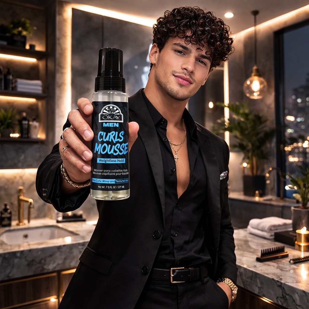 Okay For Men Facebook ad: Collections - Men's Curls - OkayPureNaturals.com
