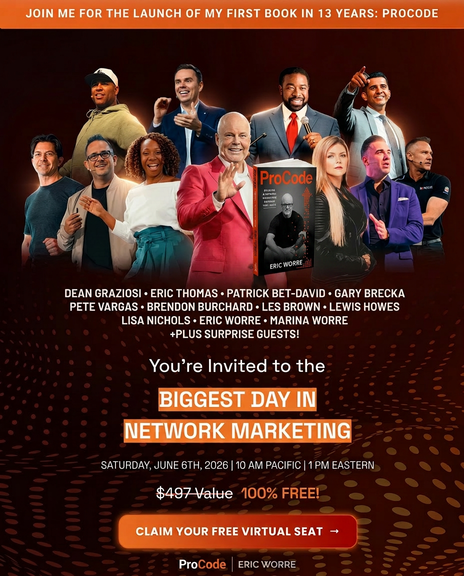 Eric Worre Facebook ad: Eric Worre's First New Book in 13 Years. Watch the Launch…