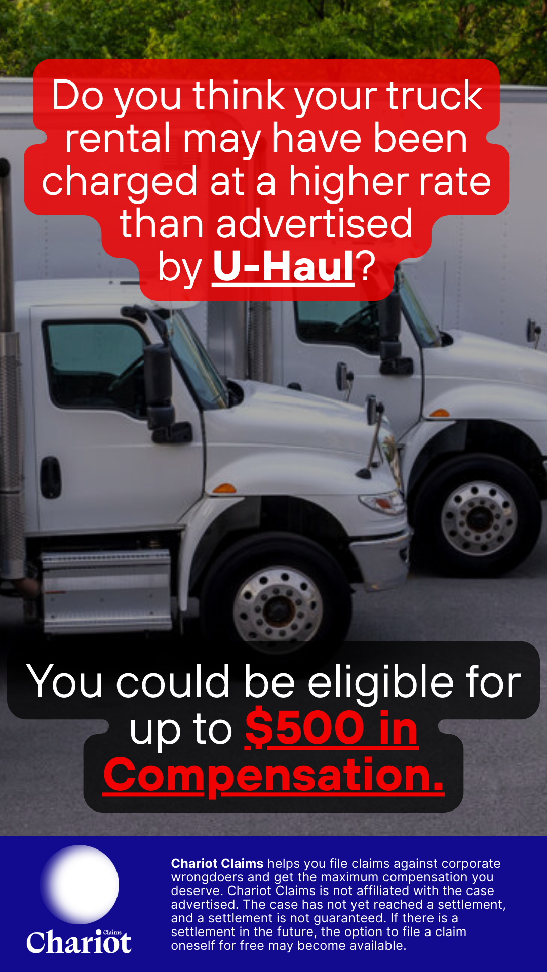 Chariot Claims - formerly ClaimClam Facebook ad