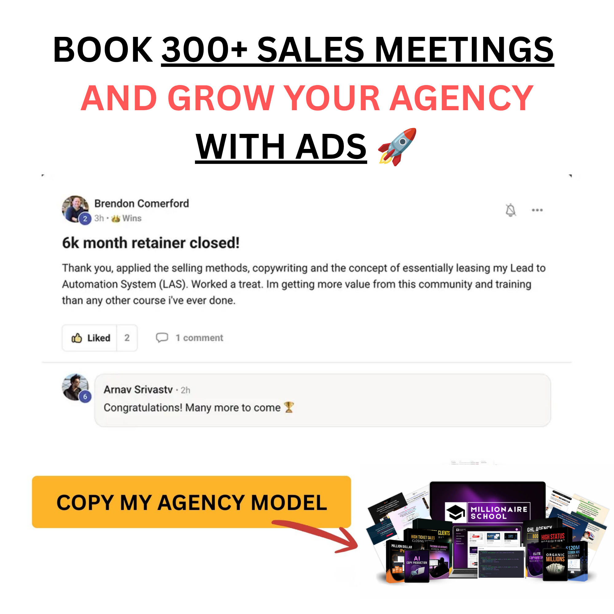 Syncom Media Facebook ad: Join Millionaire School for $67/mo