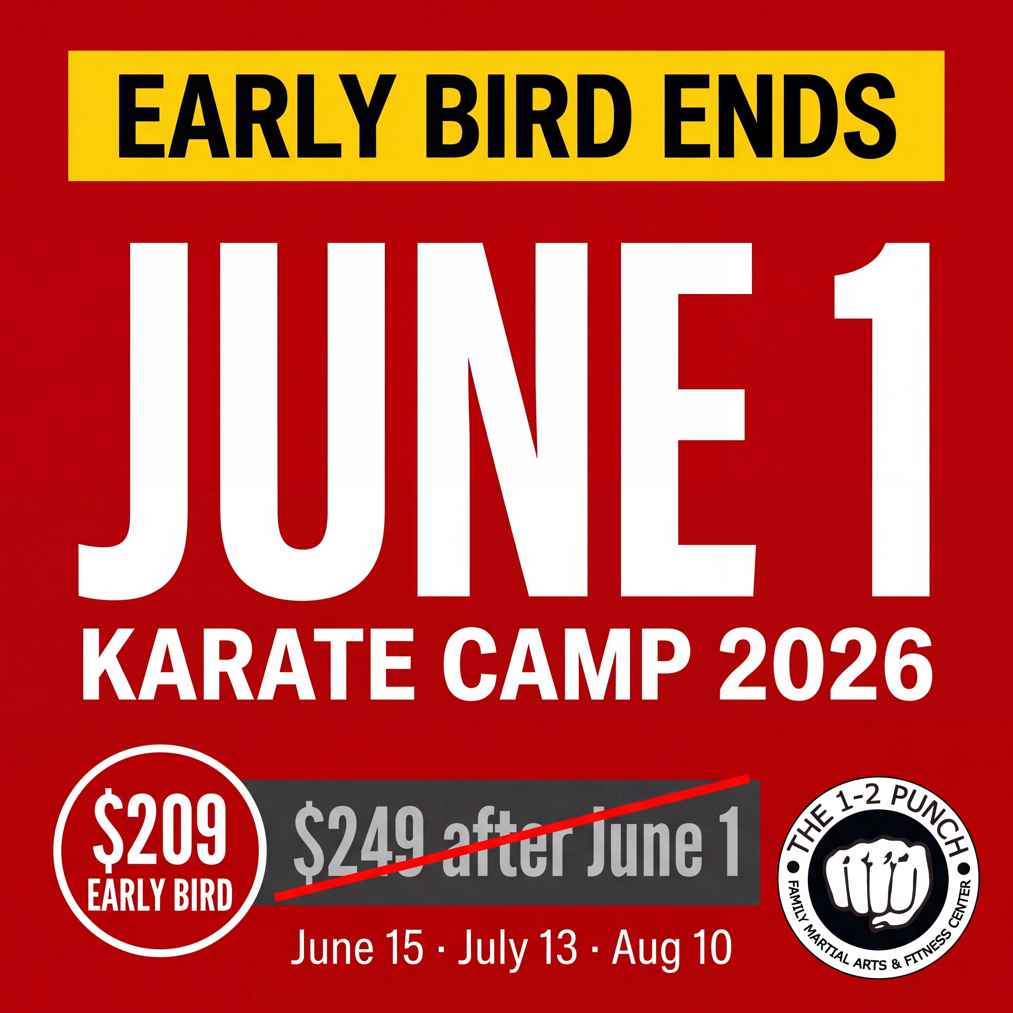 The 1-2 Punch Family Martial Arts & Fitness Center Facebook ad