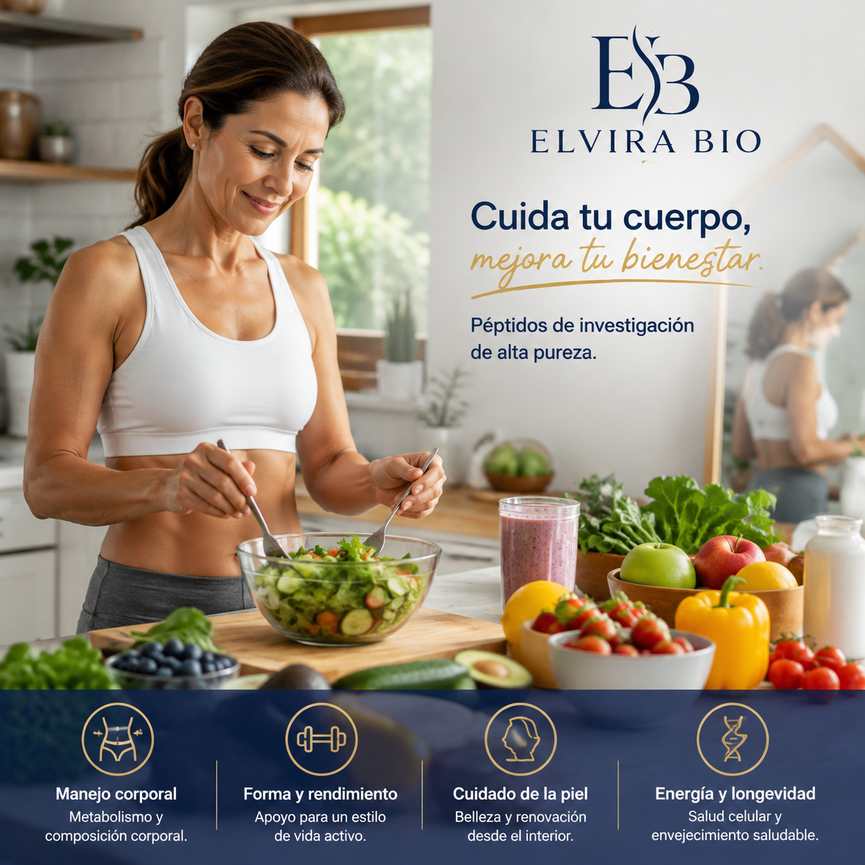 China Peptide Manufacturer Facebook ad: Tu bienestar comienza con la ciencia.