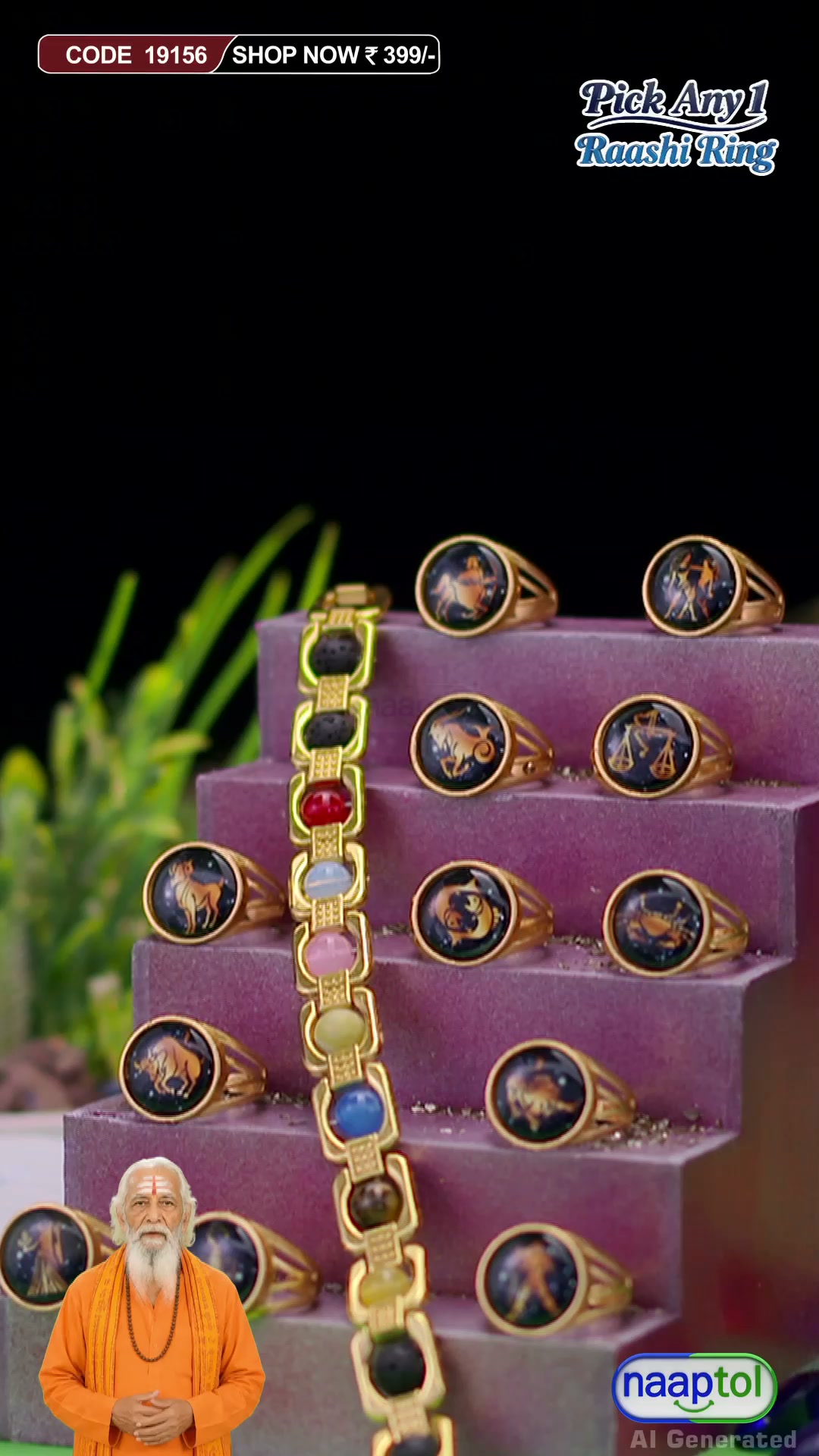Cart Fusion Facebook ad: Unlock Your Inner Harmony: 7 Chakra Bracelet + FREE Zodiac…