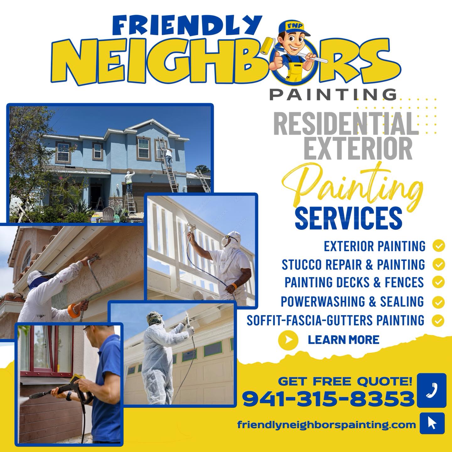 Friendly Neighbors Painting Facebook ad: Professional Painting Services