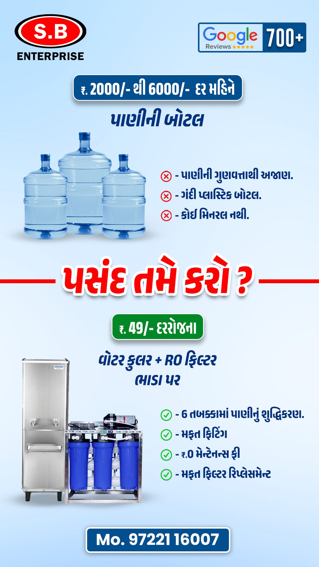 SB Enterprise - RO Water Filter Facebook ad from Feb 20, 2025