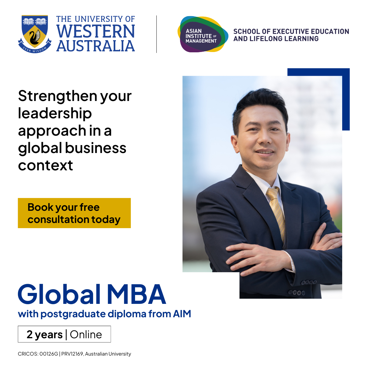 The University of Western Australia Global MBA with PG Diploma from AIM Facebook ad
