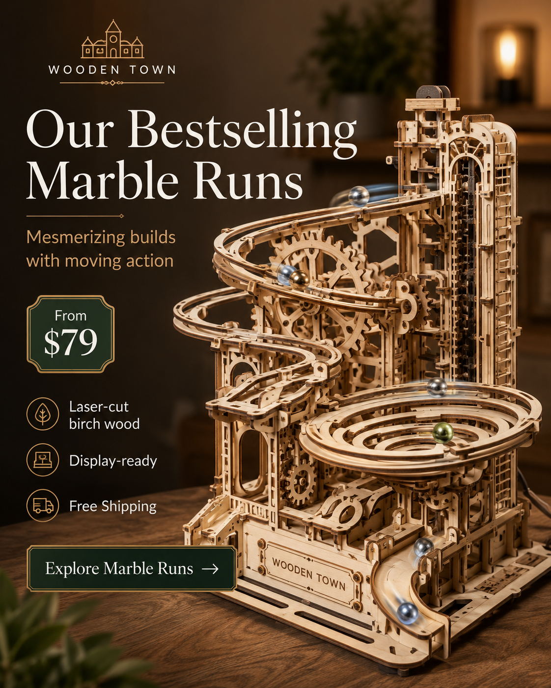 Wooden-Town.com Facebook ad: The Gift They'll Actually Remember