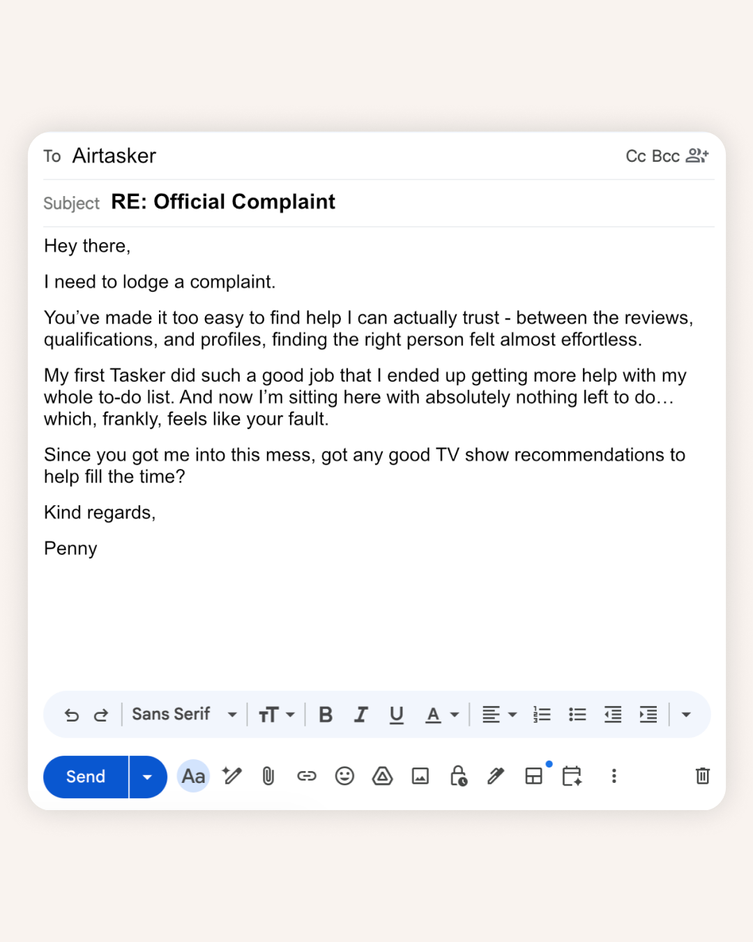 Airtasker Facebook ad